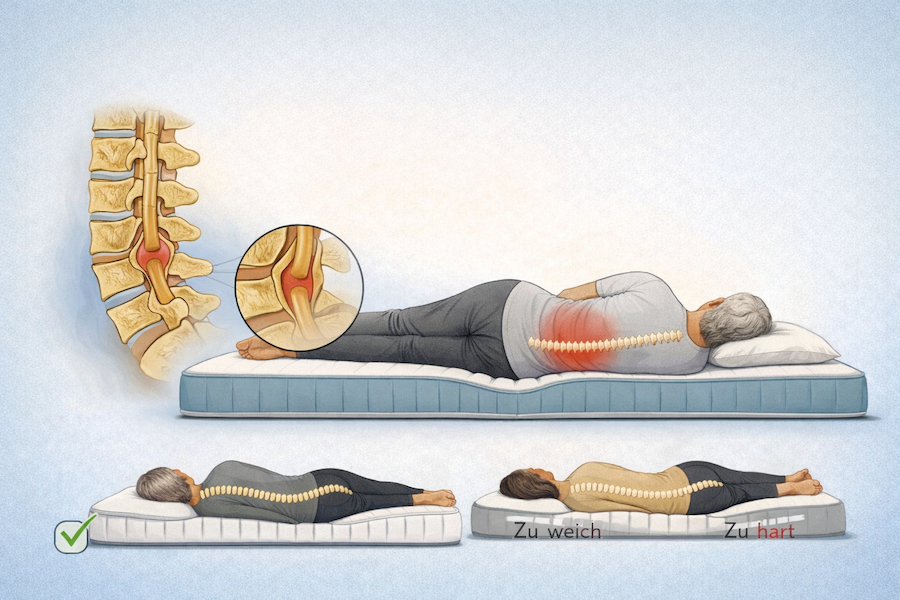 Geeignete Matratzen bei Spinalkanalstenose